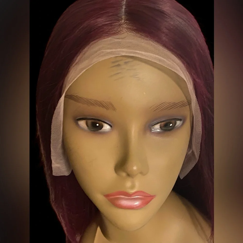 Elegant Burgundy Lace Front Wig